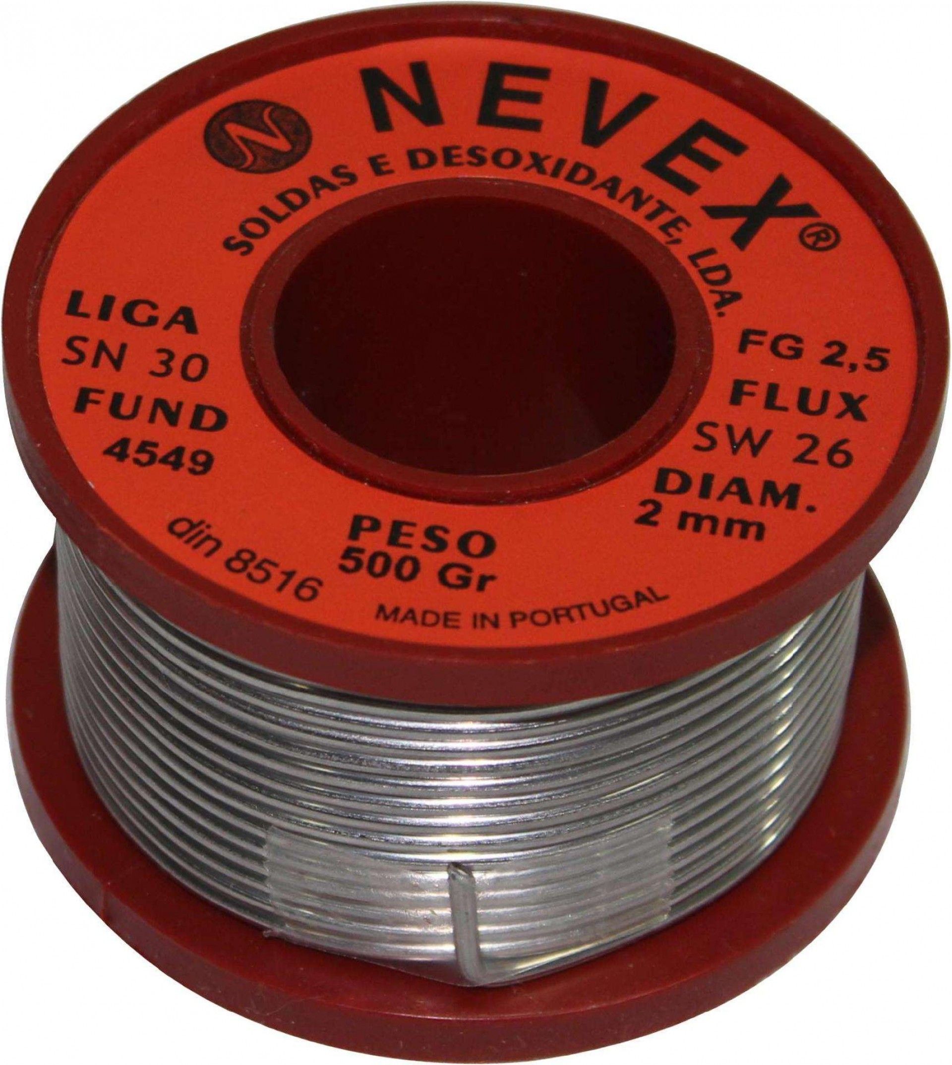 Solda » Estanho com Resina, Ø2mm, 500g - NEVEX® refª 98069 MADER