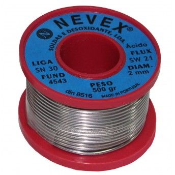 Solda  Estanho com cido, 2mm, 500g - NEVEX ref 98068 MADER