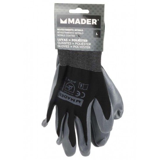Luvas de Proteo, Polister + Nitrilo, L ref 96316 MADER