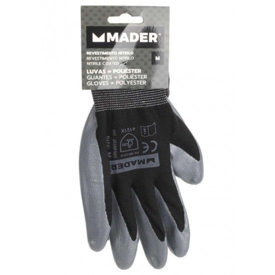 Luvas de Proteo, Polister + Nitrilo, M ref 96315 MADER