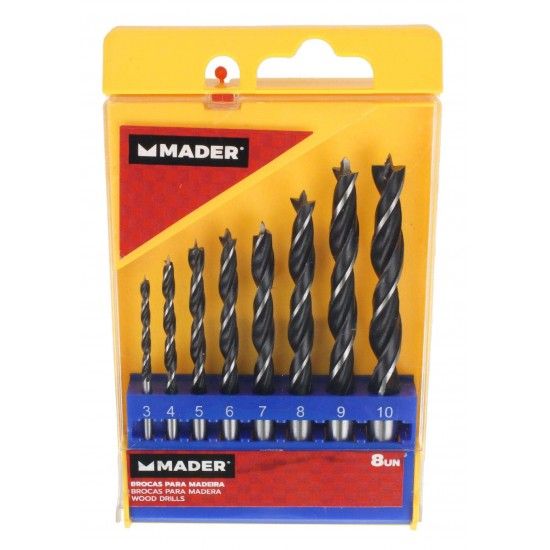 Jogo Brocas para Madeira, A�o Carbono, 8Un ref� 95821 MADER