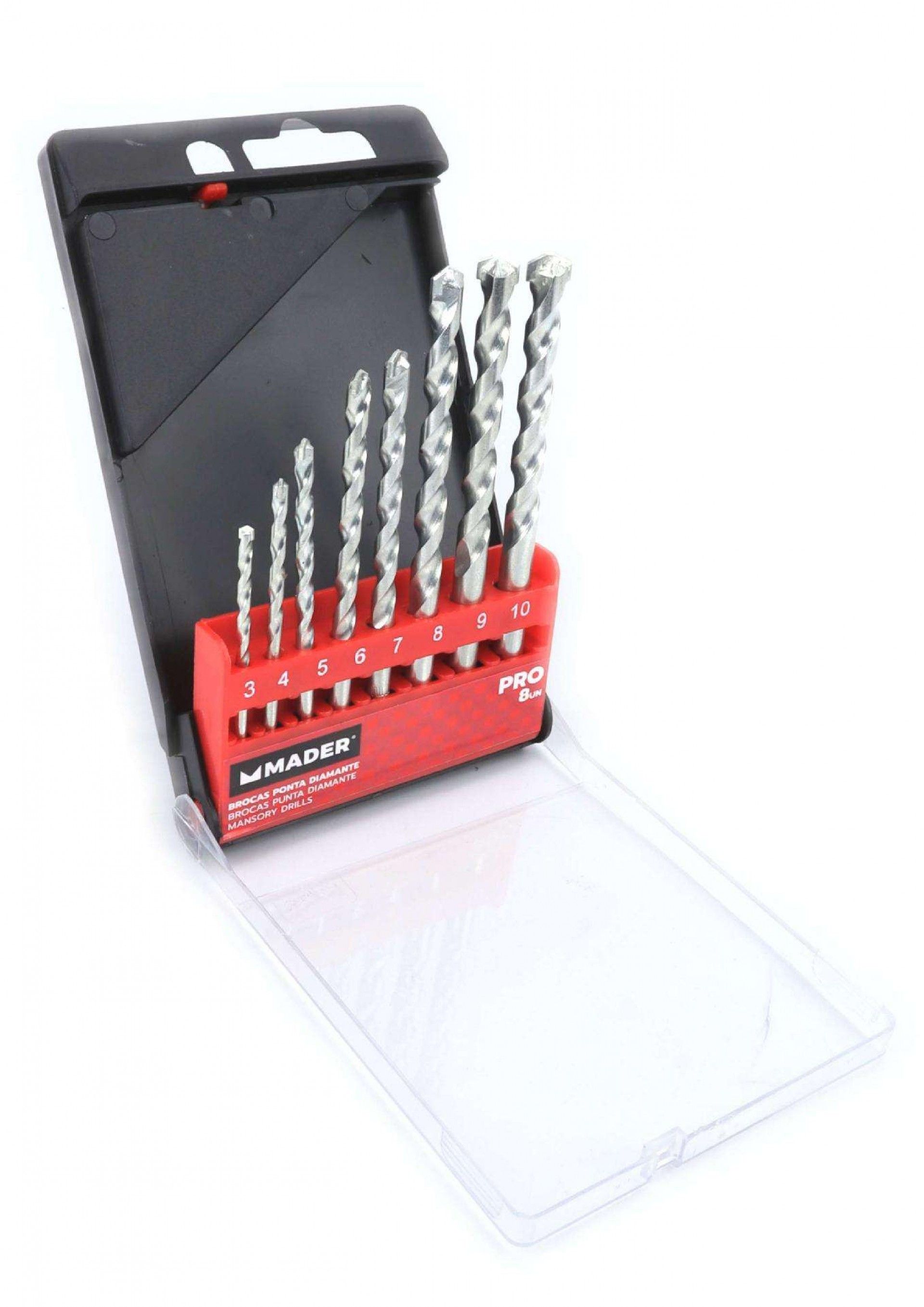 Jogo Brocas Profissional, Ponta Diamante, para Betão, 8Un refª 95818 MADER