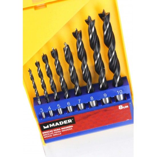 Jogo Brocas para Madeira, A�o Carbono, 8Un ref� 95821 MADER