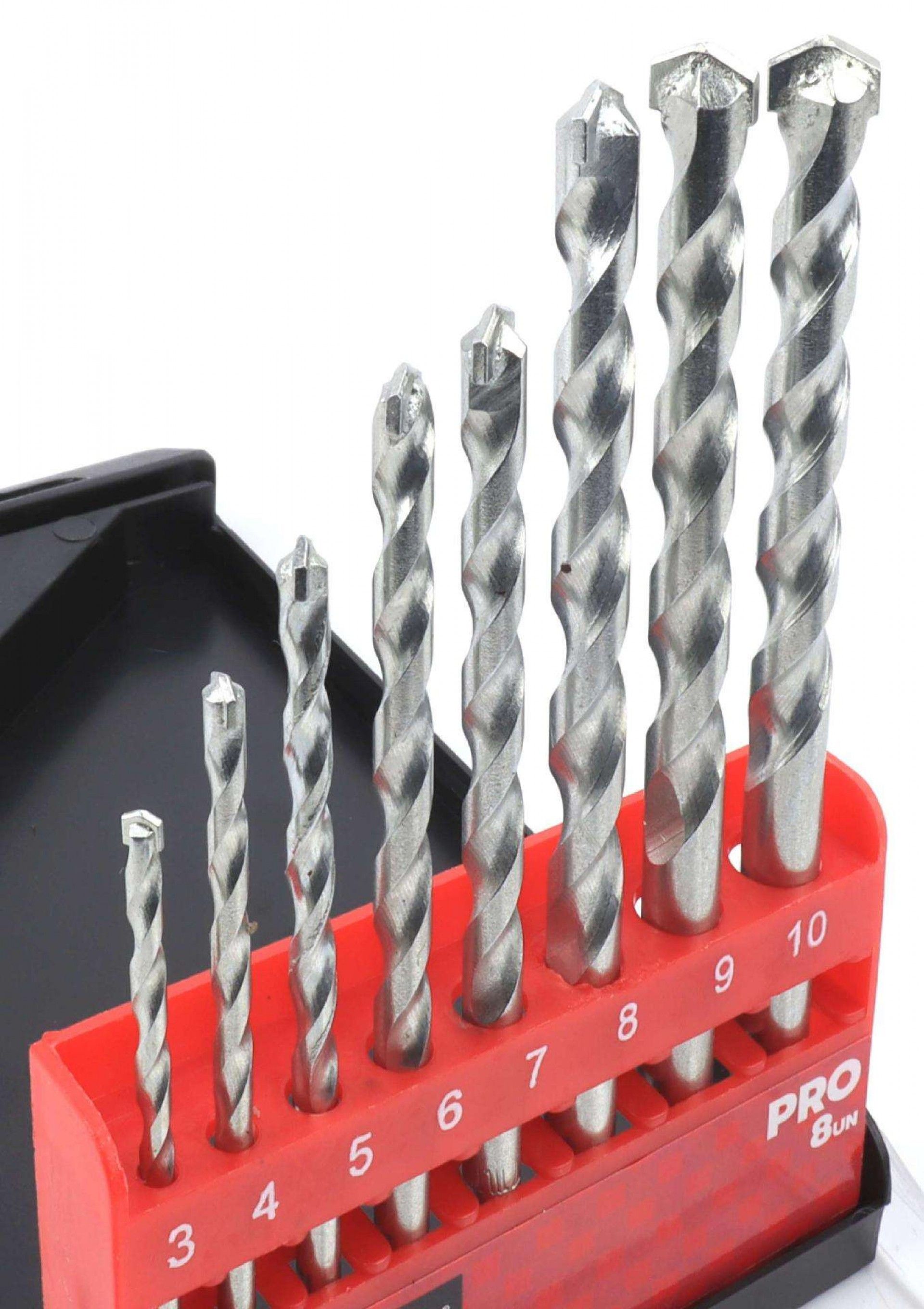 Jogo Brocas Profissional, Ponta Diamante, para Betão, 8Un refª 95818 MADER