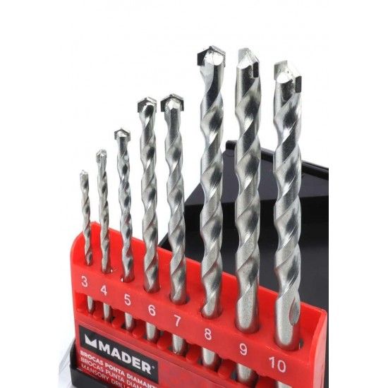 Jogo Brocas Profissional, Ponta Diamante, para Bet�o, 8Un ref� 95818 MADER