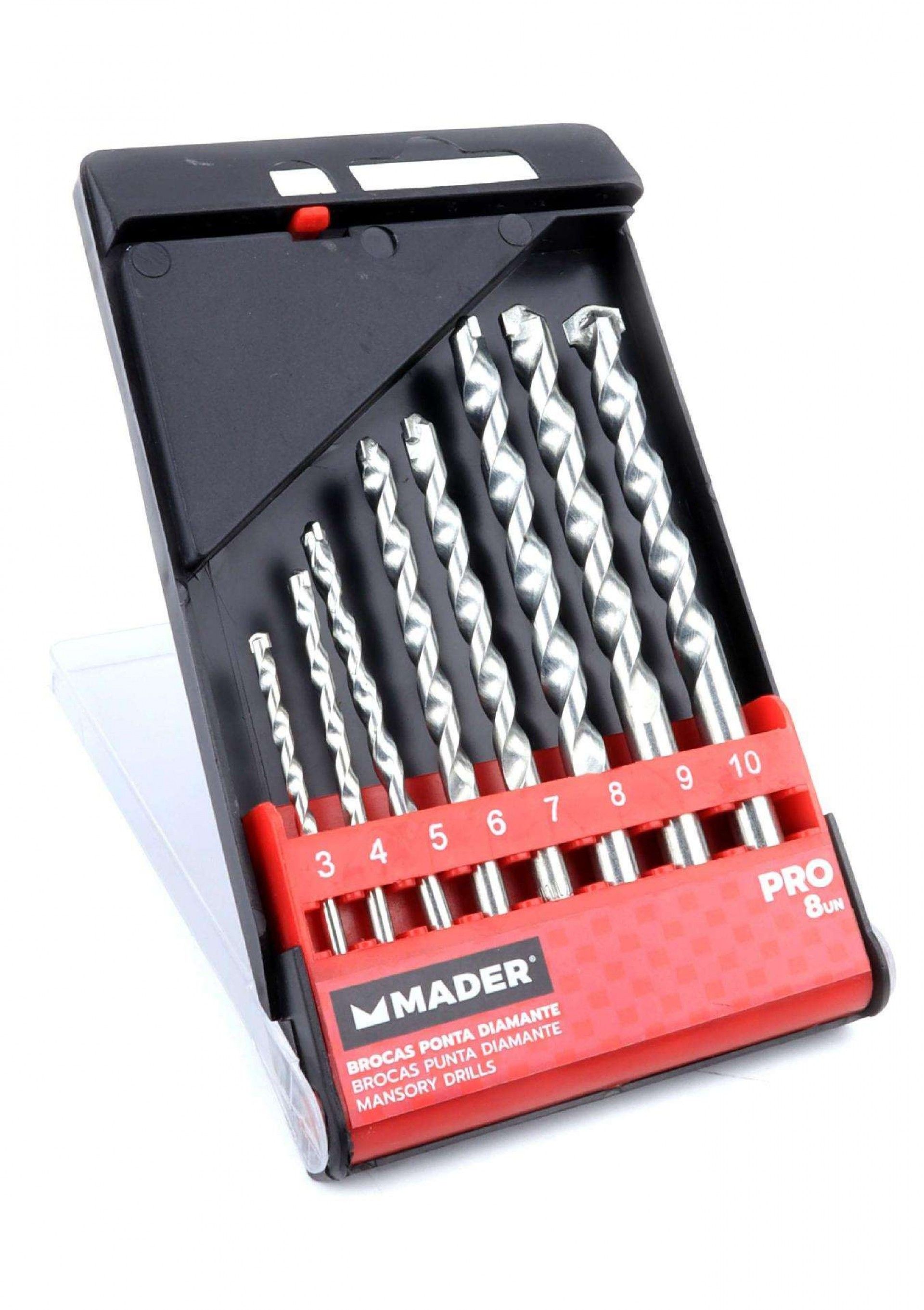 Jogo Brocas Profissional, Ponta Diamante, para Betão, 8Un refª 95818 MADER