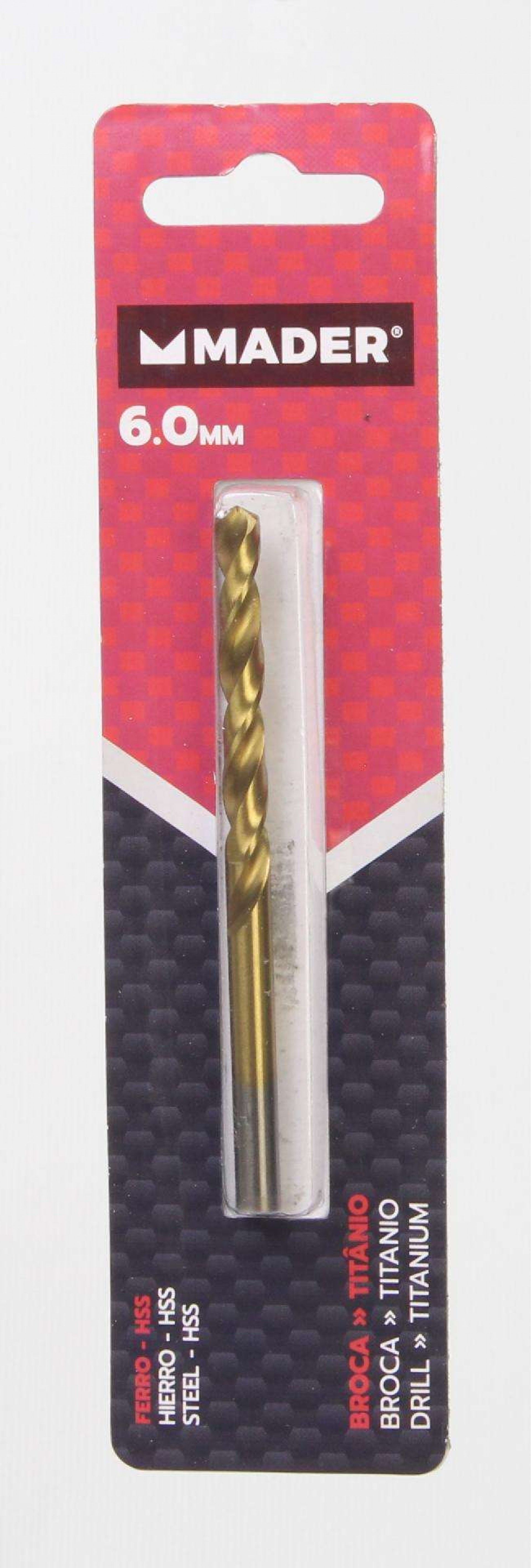 Broca HSS para Metais, Titânio, 6mm refª 95160 MADER