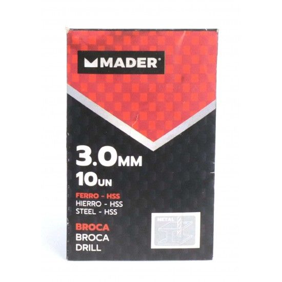 Broca HSS para Metais, 3x60mm refª 95104 MADER Broca HSS para Metais, 3x60mm refª 95104 MADER
