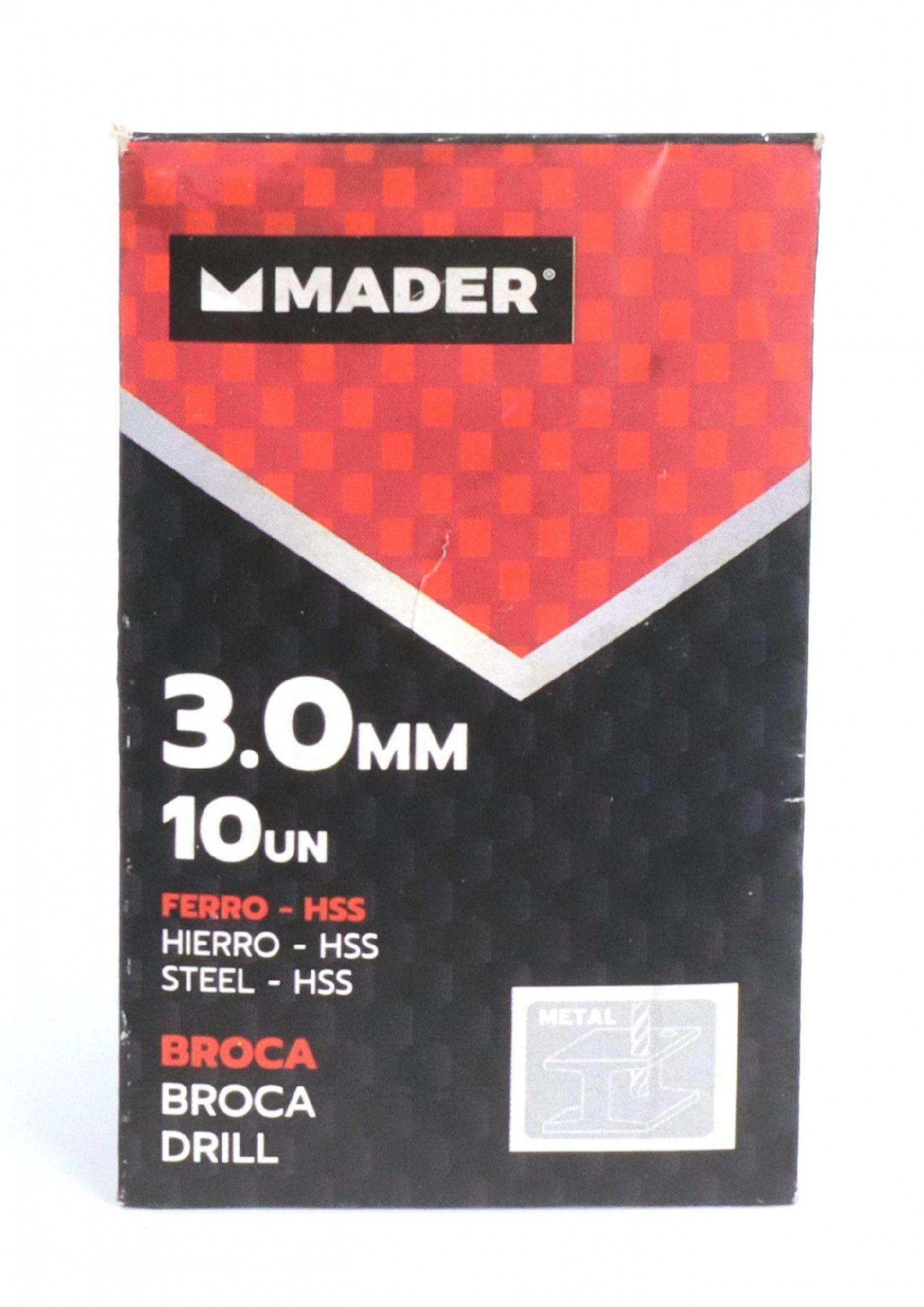 Broca HSS para Metais, 3x60mm refª 95104 MADER