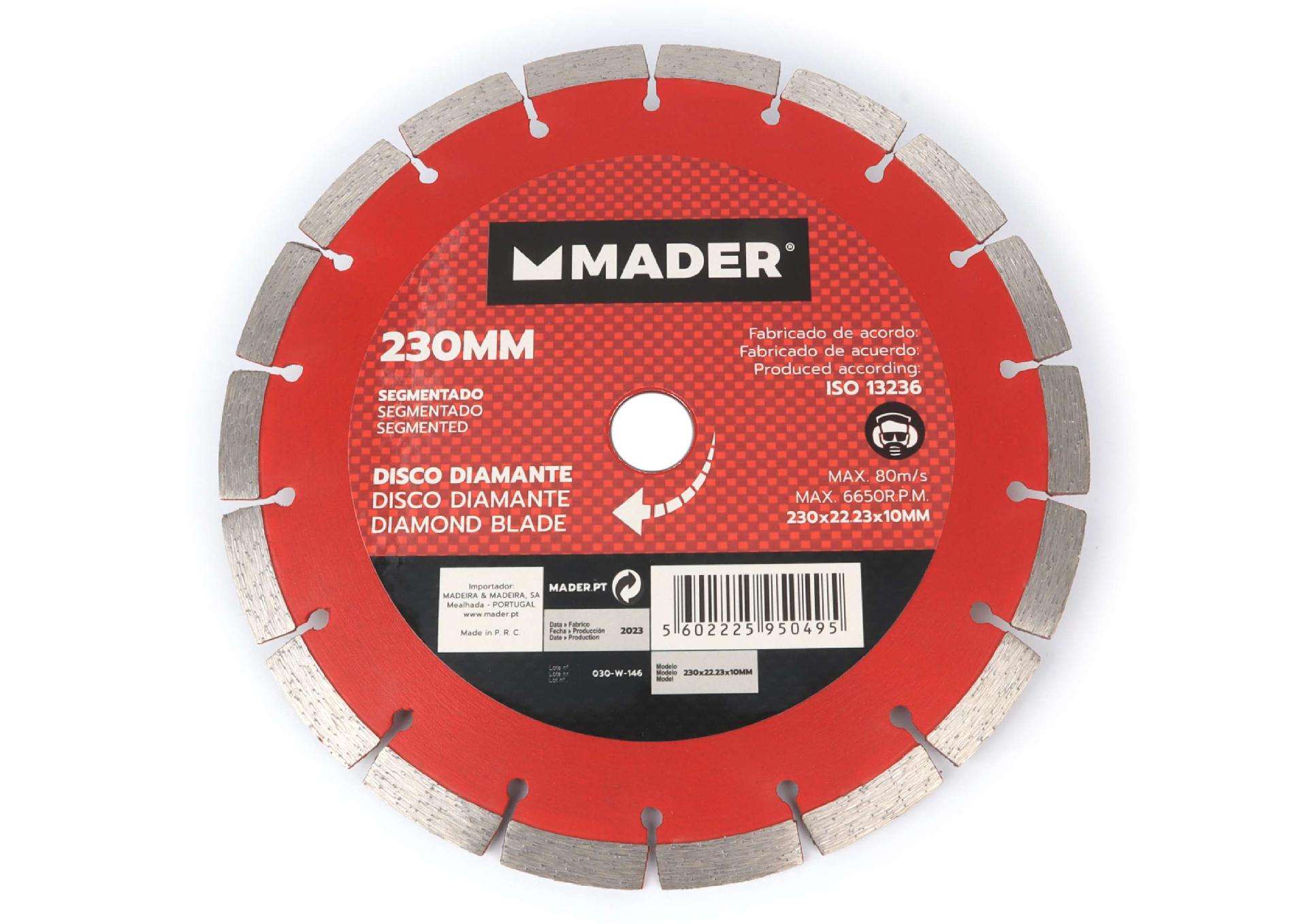 Disco Diamante, Segmentado, 230mm refª 95049 MADER