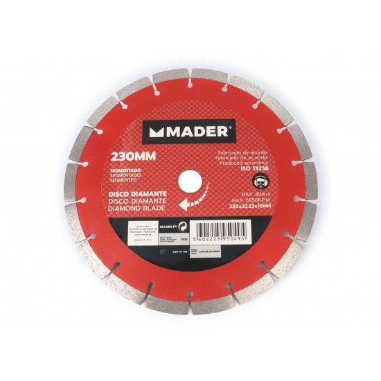 Disco Diamante, Segmentado, 230mm refª 95049 MADER Disco Diamante, Segmentado, 230mm refª 95049 MADER