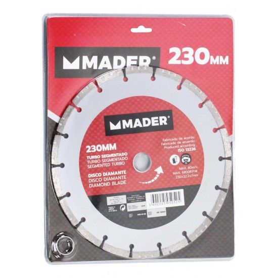Disco Diamante Turbo, Segmentado, 230mm ref� 95052 MADER