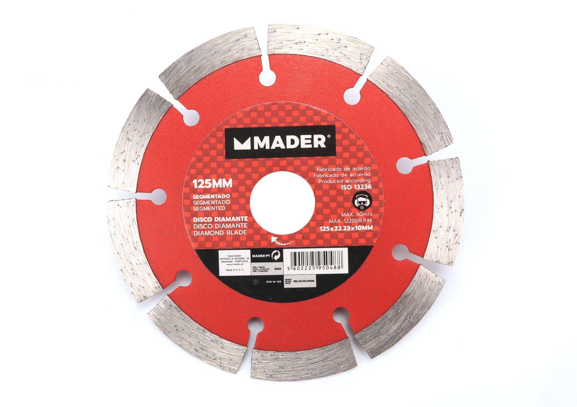 Disco Diamante, Segmentado, 125mm refª 95048 MADER