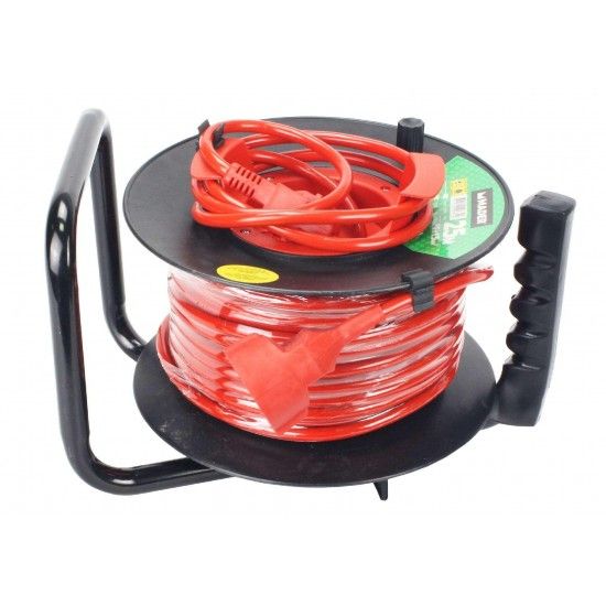 Extensão de Fio Eléctrico com Enrolador, Exterior, 25m refª 90674 MADER Extensão de Fio Eléctrico com Enrolador, Exterior, 25m refª 90674 MADER