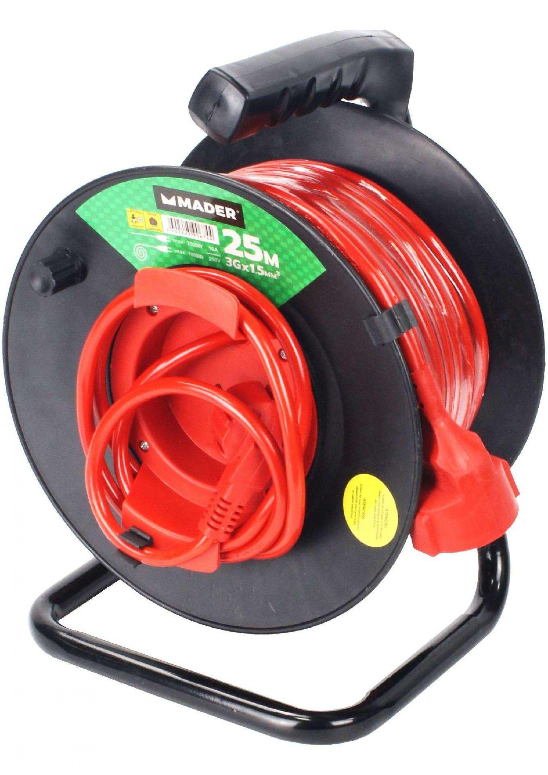 Extensão de Fio Eléctrico com Enrolador, Exterior, 25m refª 90674 MADER