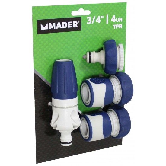 Agulheta Jardim com Acessórios Plástico, 3/4, 4Un refª 90475 MADER Agulheta Jardim com Acessórios Plástico, 3/4, 4Un refª 90475 MADER