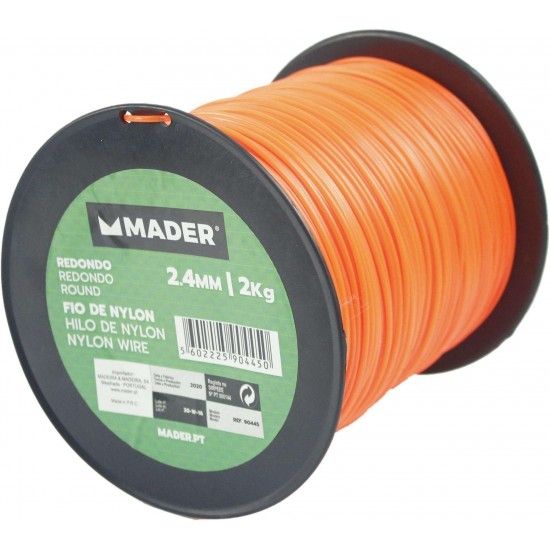 Fio de Nylon, Redondo, 2.4mm, 384m ref 90445 MADER