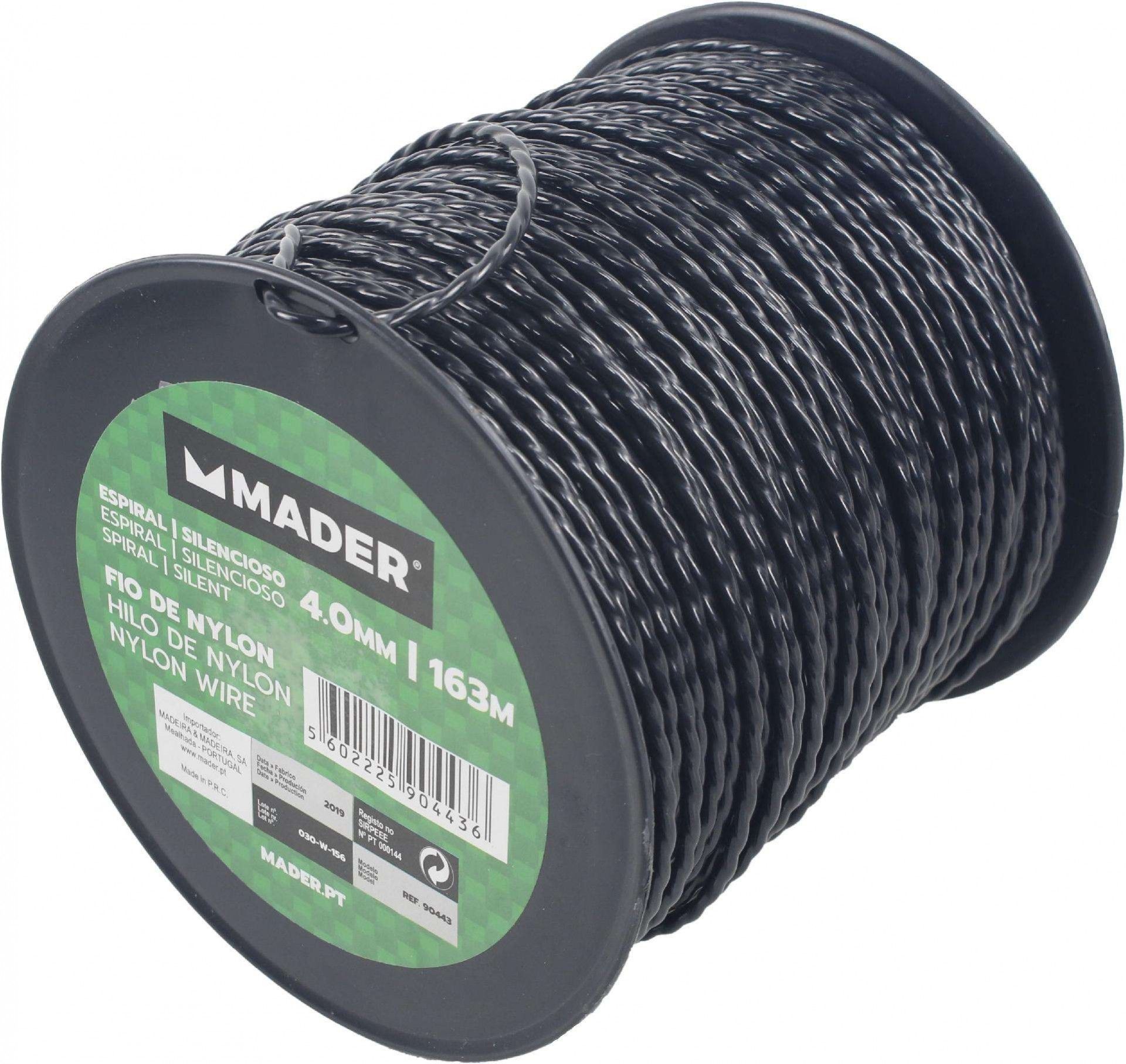 Fio de Nylon, Espiral, 4.0mm, 163m refª 90443 MADER