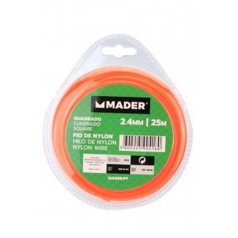 Fio de Nylon, Quadrado, 2.4mm, 25m ref 90416 MADER