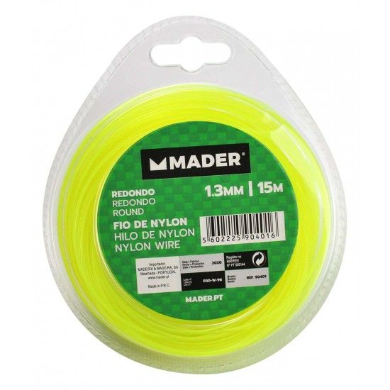 Fio de Nylon, Redondo, 1.3mm, 15m ref 90401 MADER