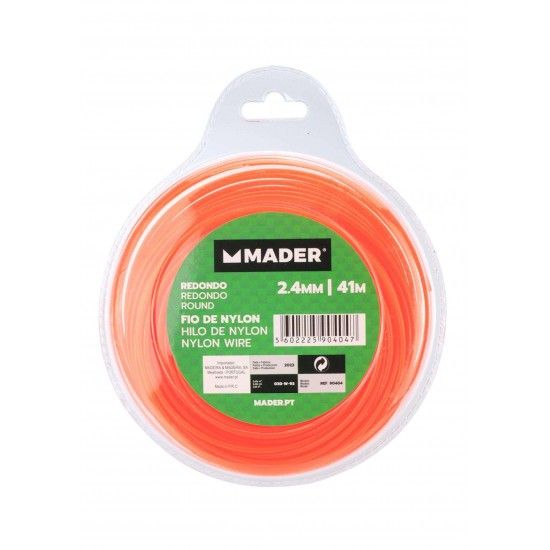 Fio de Nylon, Redondo, 2.4mm, 41m ref 90404 MADER