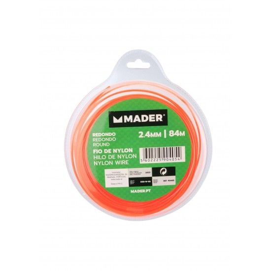 Fio de Nylon, Redondo, 2.4mm, 84m refª 90405 MADER Fio de Nylon, Redondo, 2.4mm, 84m refª 90405 MADER