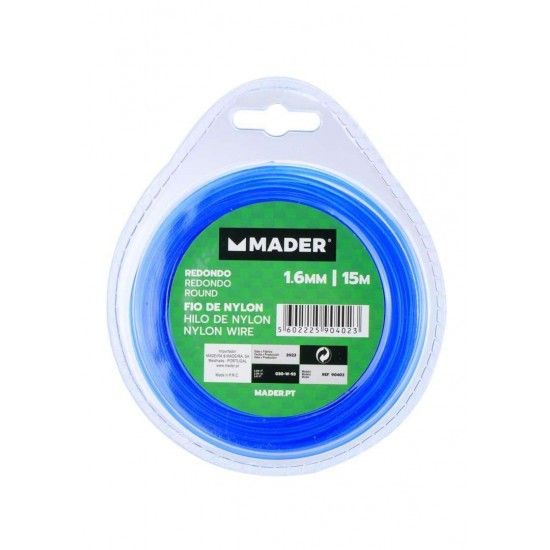 Fio de Nylon, Redondo, 1.6mm, 15m ref 90402 MADER