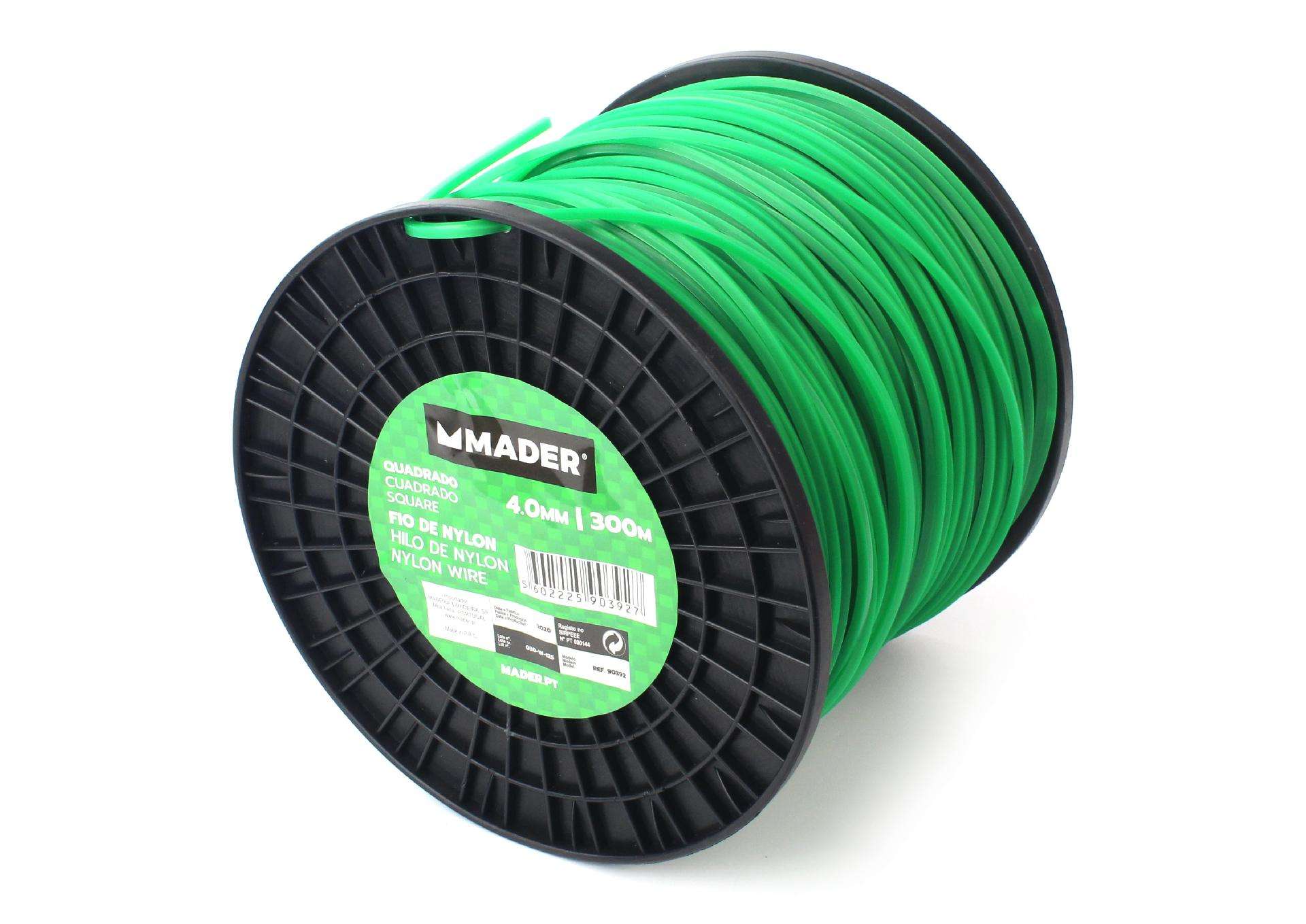 Fio Nylon, Quadrado, 4mm, 300m refª 90392 MADER