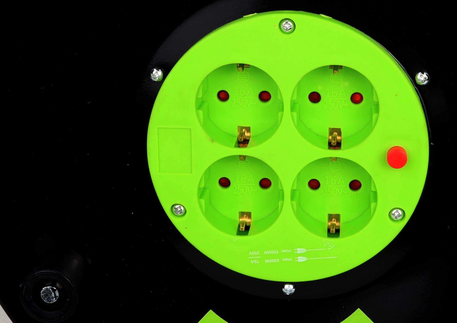 Extensão Elétrica, Enrolador Metálico, 25m, 3G x 1,5mm² refª 89326 SAURIUM