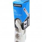 Extensão Elétrica, com Interruptor, 4 Tomadas, 1.5m, 3G x 1.5mm² refª 89311 MADER Extensão Elétrica, com Interruptor, 4 Tomadas, 1.5m, 3G x 1.5mm² refª 89311 MADER