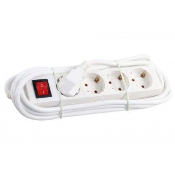 Extenso Eltrica, com Interruptor, 4 Tomadas, 3m, 3G x 1.5mm ref 89312 MADER