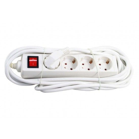 Extenso Eltrica, com Interruptor, 4 Tomadas, 5m, 3G x 1.5mm ref 89313 MADER