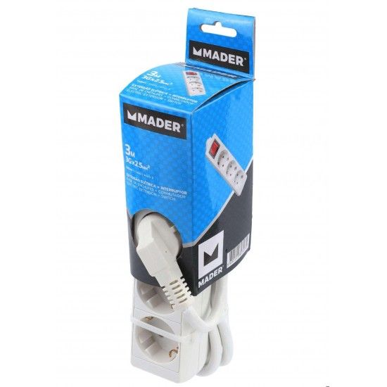Extens�o El�ctrica com Interruptor, 3mx2.5mm2 ref� 89307 MADER