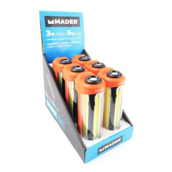 Lanterna Recarregvel, 3W COB + 5W LED ref 89284 MADER