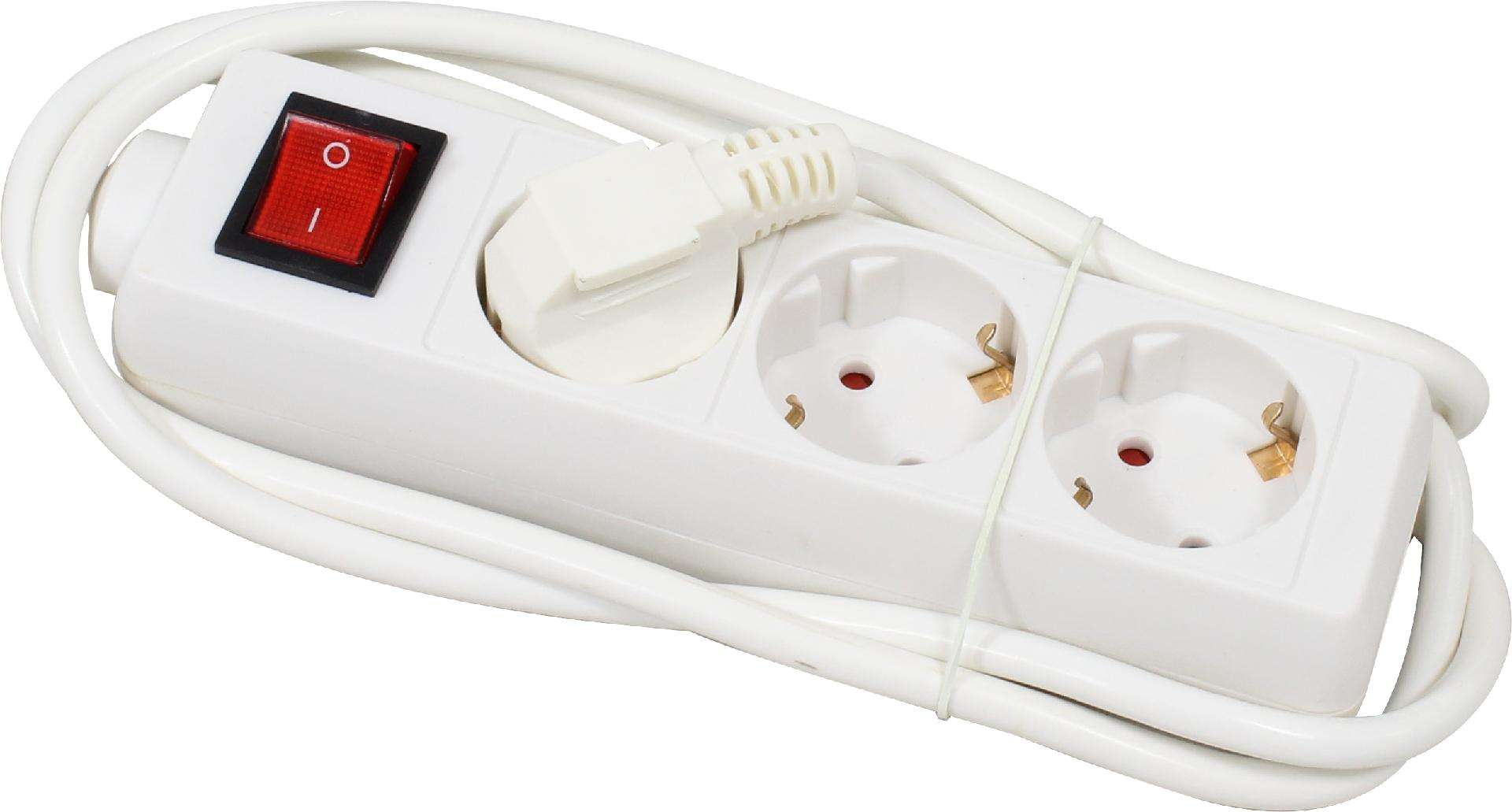 Extensão Elétrica, com Interruptor, 3 Tomadas, 1.5m, 3G x 1.0mm² refª 89304 MADER