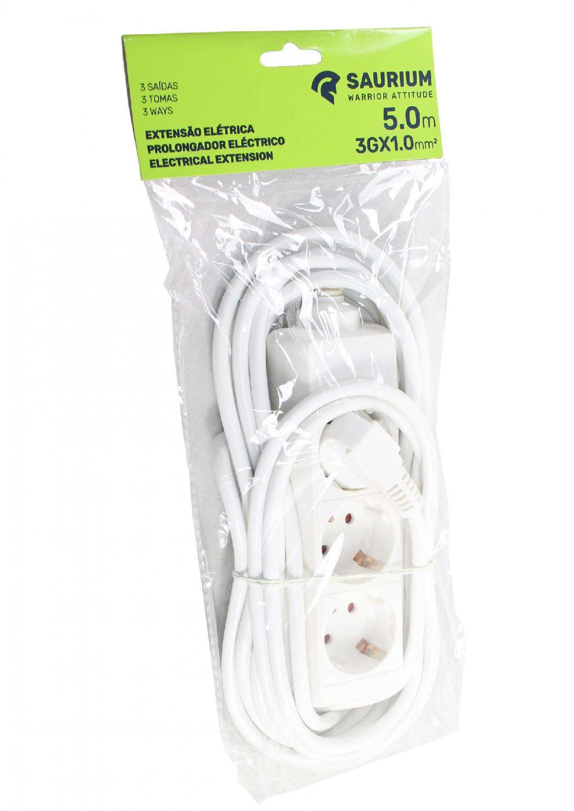 Extensão Eléctrica, 5mx1mm refª 89303 SAURIUM