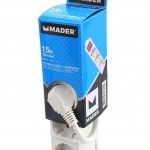 Extenso Eltrica, com Interruptor, 3 Tomadas, 1.5m, 3G x 1.0mm ref 89304 MADER