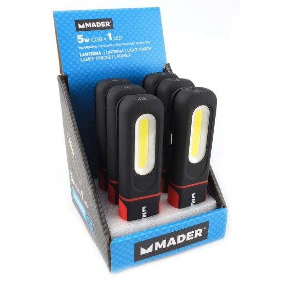 Lanterna Recarregvel, 5W COB + 1 LED ref 89282 MADER