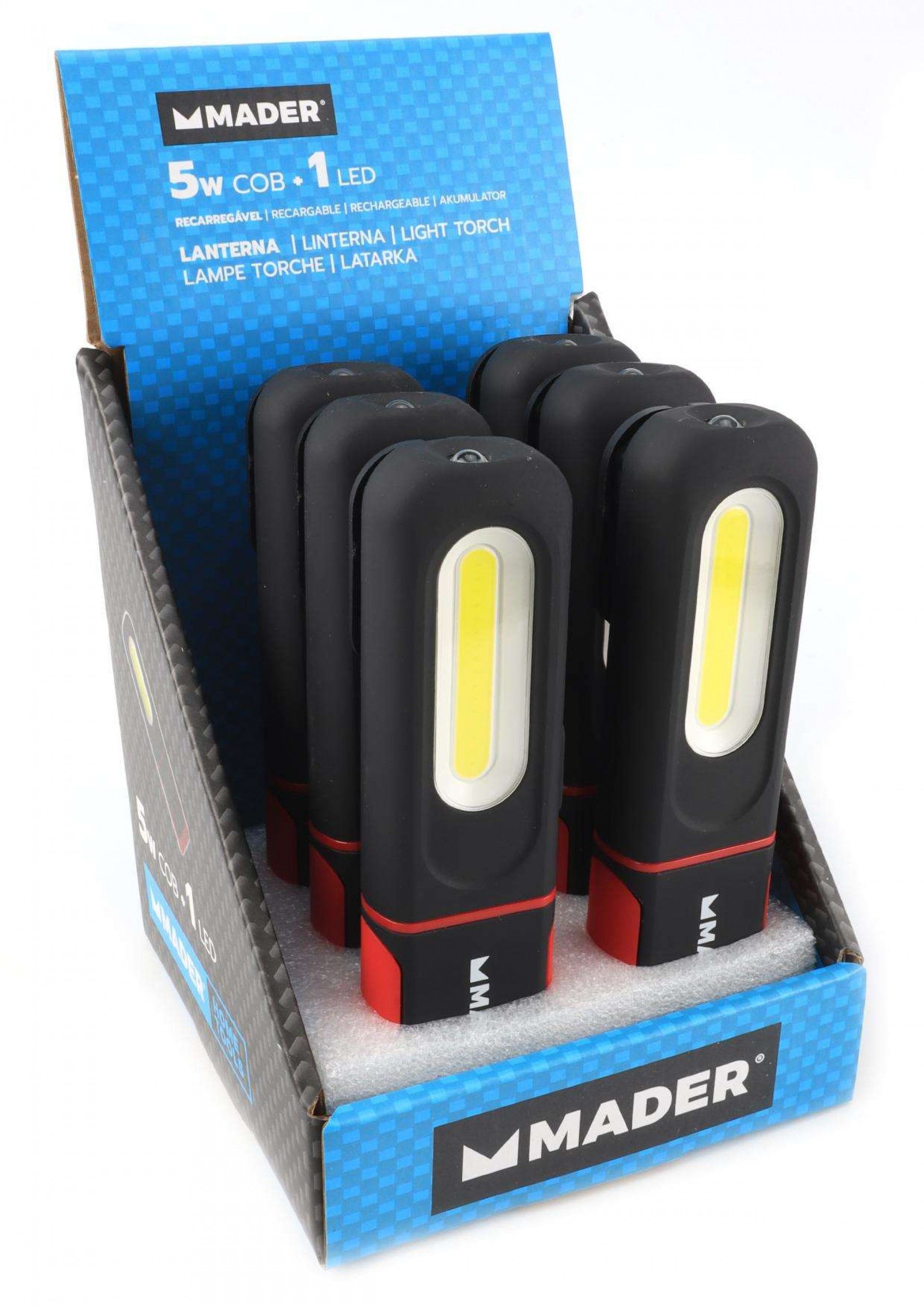 Lanterna Recarregável, 5W COB + 1 LED refª 89282 MADER