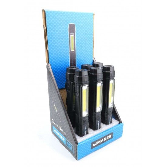 Lanterna Recarregável, 3W COB + 5W LED refª 89281 MADER Lanterna Recarregável, 3W COB + 5W LED refª 89281 MADER