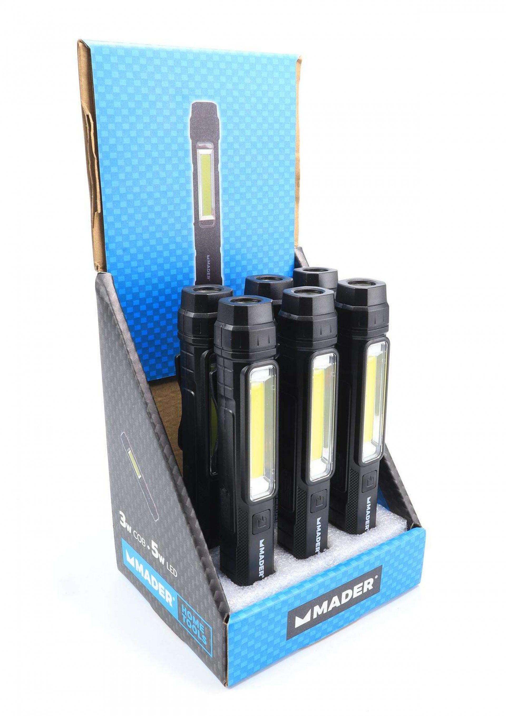 Lanterna Recarregável, 3W COB + 5W LED refª 89281 MADER
