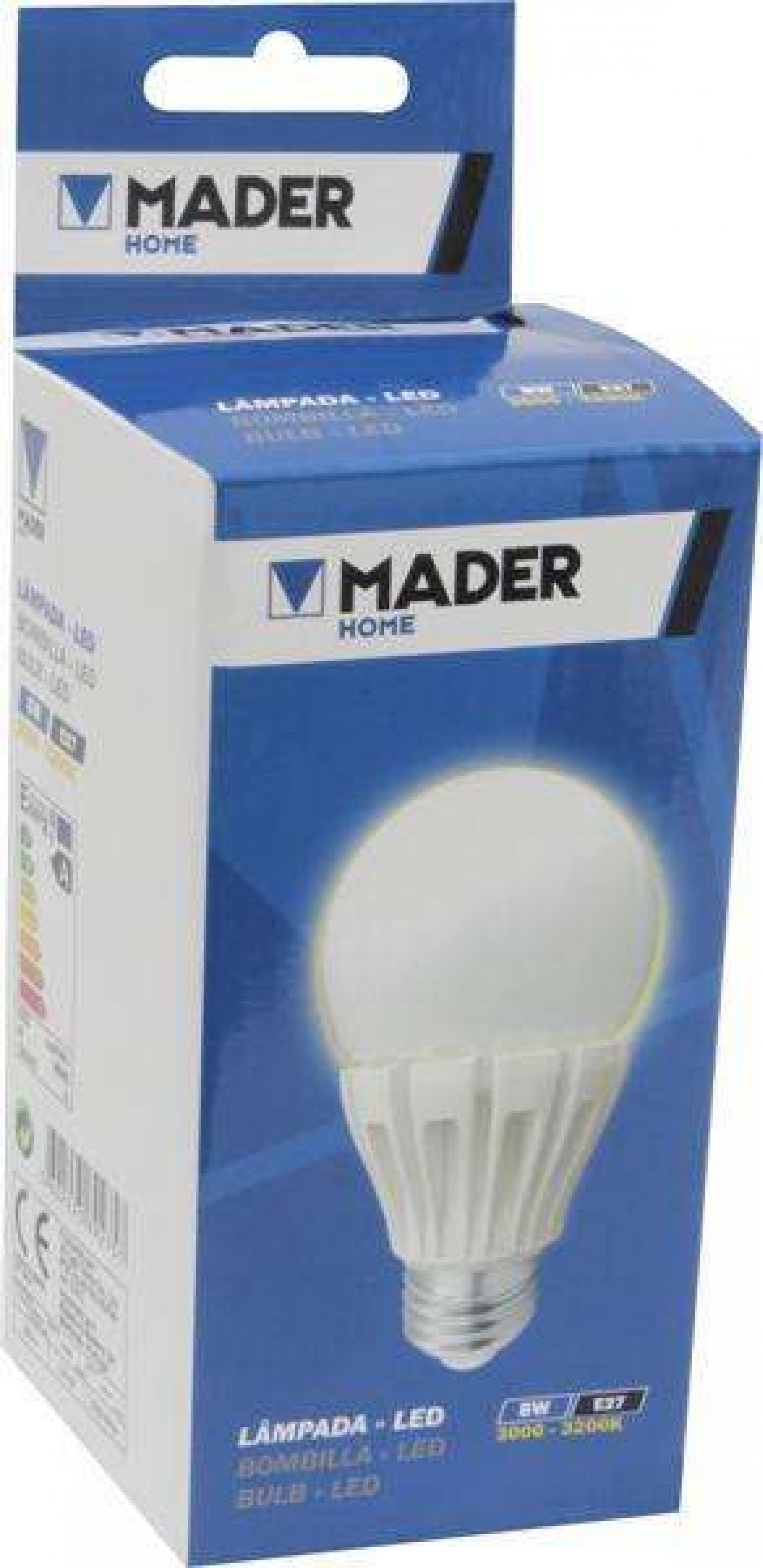 Lâmpada LED, E27, 8W, 250Lm refª 89275 MADER