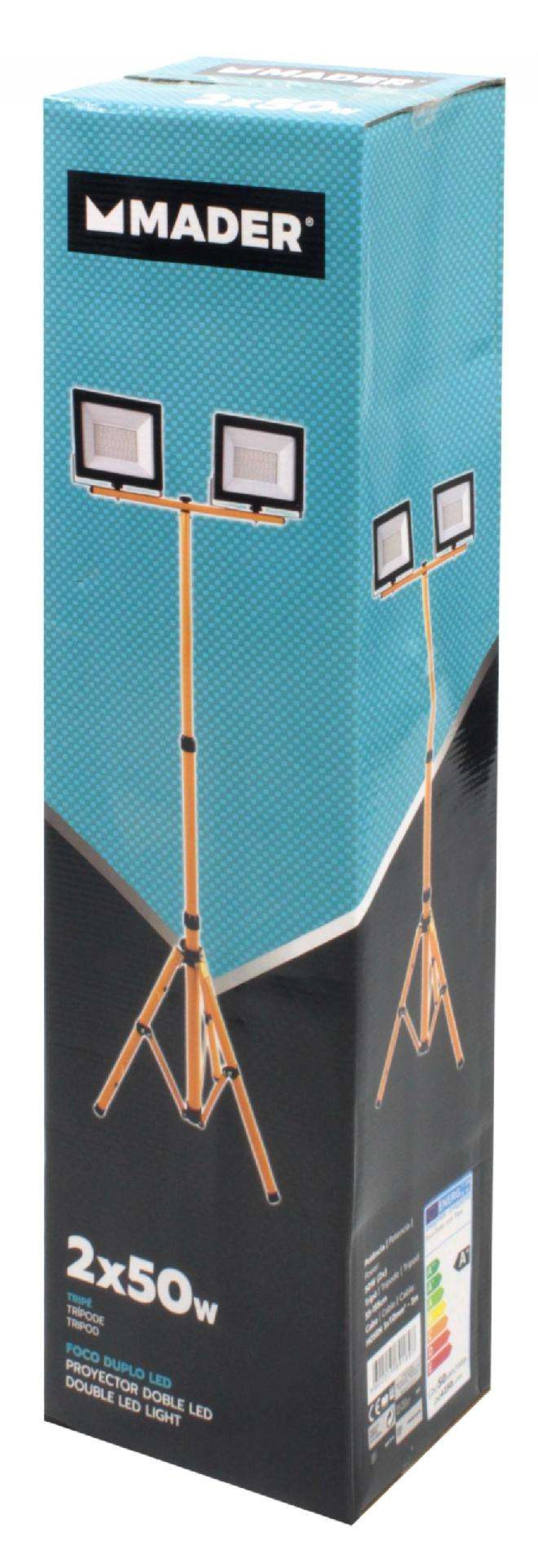 Foco LED Duplo, com Tripé, 50Wx2, 4250Lmx2 | Home Tools refª 89189 MADER