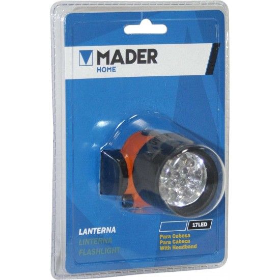 Lanterna para Cabeça, 17 LED refª 89171 MADER Lanterna para Cabeça, 17 LED refª 89171 MADER