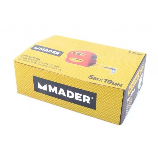 Fita Métrica, 19mm x 5m, Expositor 12 un refª 84609 MADER Fita Métrica, 19mm x 5m, Expositor 12 un refª 84609 MADER