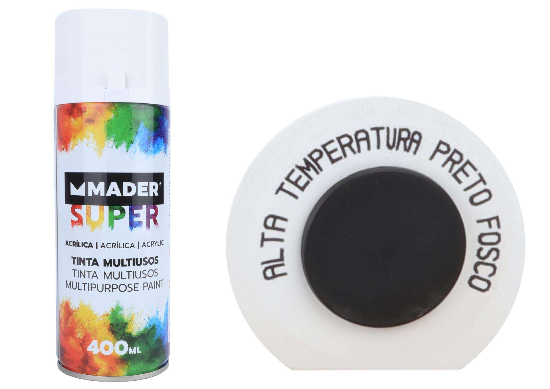 Tinta Spray, 400mL, Preto » Alta Temperatura refª 79783 MADER