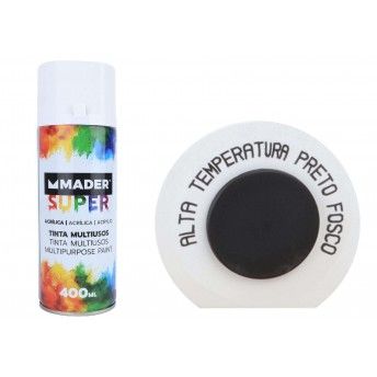 Tinta Spray, 400mL, Preto  Alta Temperatura ref 79783 MADER
