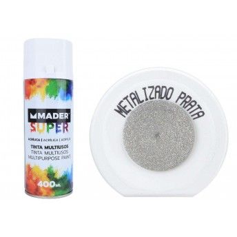 Tinta Spray, Metalizado, Prata Metalizado ref 79786 MADER