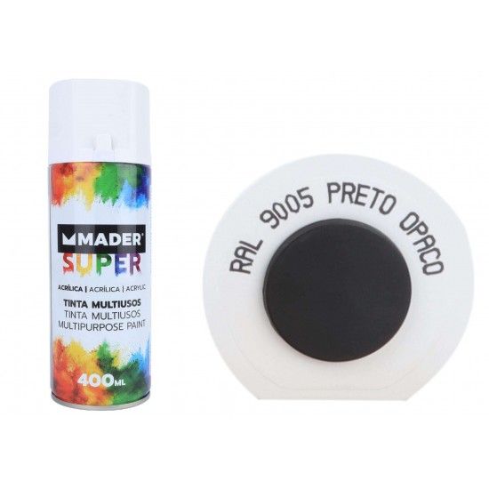 Tinta Spray, Acrlico, ref 9005, Preto Opaco ref 79770 MADER