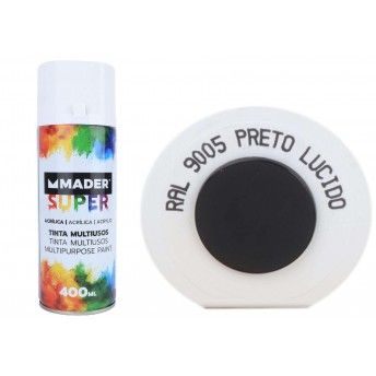 Tinta Spray, 400mL, 9005 - Preto Lcido ref 79769 MADER